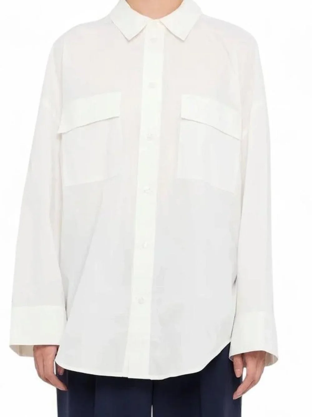 Michael Kors Women's White Linen Button Down Shirt